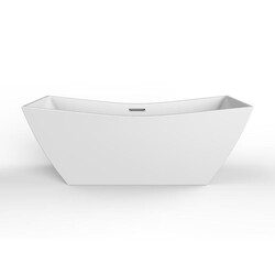 BARCLAY ATDRSN71RIG TANYA 71 INCH ACRYLIC FREESTANDING RECTANGULAR SOAKER BATHTUB WITH INTEGRAL DRAIN AND OVERFLOW - WHITE