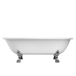 BARCLAY ADR7H70LP-WH COLIN 70 INCH ACRYLIC FREESTANDING CLAWFOOT OVAL SOAKER DOUBLE ROLL TOP BATHTUB WITH 7 INCH RIM HOLES - WHITE