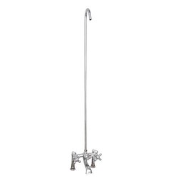 BARCLAY 4046 DECK MOUNT TWO METAL HANDLES TUB FILLER WITH DIVERTER AND RISER