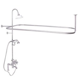 BARCLAY 4065 DECK MOUNT THREE METAL HANDLES TUB FILLER WITH DIVERTER AND CODE RECTANGULAR SHOWER UNIT