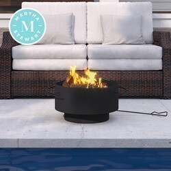 OVE DECORS 15PFPR-BEDF24-CHDRY BEDFORD 24 INCH WOOD BURNING ROUND DARK CHARCOAL FIRE PIT
