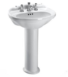 TOTO LPT754.8 WHITNEY 25 X 19 INCH PEDESTAL LAVATORY WITH 8 INCH FAUCET CENTERS