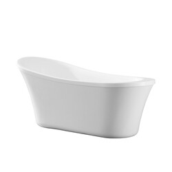 OVE DECORS 15BTU-RUBY65-001MO RUBY 65 INCH PURE WHITE ACRYLIC OVAL BATHTUB WITH FRONT CENTER DRAIN