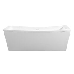 OVE DECORS 15BTU-TERR70-001MO TERRA 70 INCH GLOSS WHITE ACRYLIC RECTANGULAR BATHTUB WITH BACK CENTER DRAIN