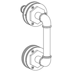 WATERMARK 38-0.1A-SDP ELAN VITAL 24 INCH GLASS MOUNT SINGLE SHOWER DOOR PULL WITH KNOB AND HOOK