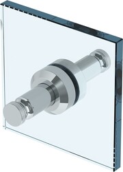WATERMARK 25-0.5DDP URBANE 2 INCH GLASS MOUNT DOUBLE SHOWER DOOR KNOB AND HOOK