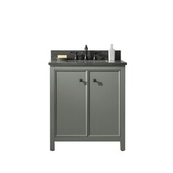 LEGION FURNITURE WLF2130-PG 30 INCH PEWTER GREEN FINISH SINK VANITY CABINET WITH BLUE LIME STONE TOP