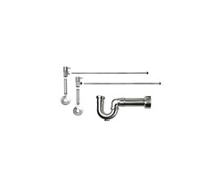 MOUNTAIN PLUMBING MT3045-NL 1/2 INCH FEMALE IPS INLET X 3/8 INCH O.D. COMPRESSION OUTLET LAVATORY ANGLE SUPPLY KIT WITH MASSACHUSETTS P-TRAP AND CONTEMPORARY LEVER HANDLE