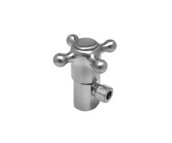 MOUNTAIN PLUMBING MT4001X-NL 1/2 INCH FEMALE IPS INLET X 3/8 INCH O.D. COMPRESSION OUTLET ANGLE VALVE WITH CROSS HANDLE