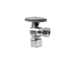 MOUNTAIN PLUMBING MT401-NL 1/2 INCH FEMALE IPS INLET X 3/8 INCH O.D. COMPRESSION OUTLET ANGLE VALVE WITH OVAL HANDLE