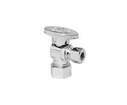 MOUNTAIN PLUMBING MT403-NL 1/2 INCH COMPRESSION (5/8 INCH O.D.) INLET X 3/8 INCH O.D. COMPRESSION OUTLET ANGLE VALVE WITH OVAL HANDLE
