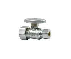 MOUNTAIN PLUMBING MT410-NL 1/2 INCH COMPRESSION (5/8 INCH O.D.) INLET X 3/8 INCH O.D. COMPRESSION OUTLET STRAIGHT VALVE WITH OVAL HANDLE