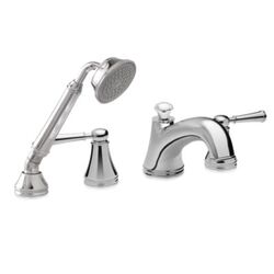 TOTO TB220S1 VIVIAN DECK-MOUNT TUB FILLER TRIM WITH LEVER HANDLES AND HANDSHOWER