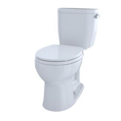 TOTO CST243EFR#01 ENTRADA 1.28 GPF CLOSE COUPLED ROUND TOILET, RIGHT HAND TRIP LEVER, LESS SEAT