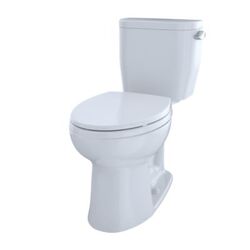 TOTO CST244EFR#01 ENTRADA 1.28 GPF TWO-PIECE ELONGATED TOILET WITH RIGHT HAND TRIP LEVER, LESS SEAT