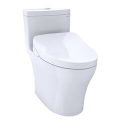 TOTO MW6463056CEMFG#01 AQUIA IV ONE-PIECE ELONGATED TOILET WITH 1.28 GPF & 0.8 GPF DUAL FLUSH AND WASHLET+ S550E IN COTTON
