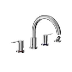 TOTO TBS01202U#CP LB TWO-HANDLE DECK-MOUNT ROMAN TUB FILLER TRIM WITH HANDSHOWER IN POLISHED CHROME