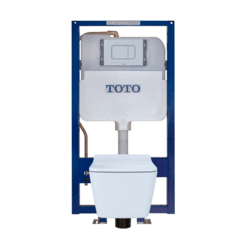 TOTO CWT449249CMFG SP WALL-HUNG SQUARE-SHAPE TOILET/DUOFIT IN-WALL 1.28/0.9 WITH CEFIONTECT GPF DUAL-FLUSH TANK SYSTEM WITH COPPER SUPPLY