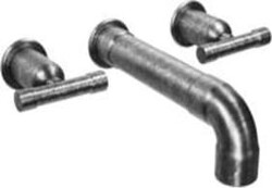 SONOMA FORGE WE-RTF-WM-LBO-L WHEREVER 3 1/8 INCH THREE HOLES WALL MOUNT LONG WIDESPREAD TUB FILLER WITH ELBOW SPOUT