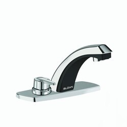 SLOAN 3315128BT OPTIMA EBF85-4-BAT-ADM-CP-0.5-GPM-MLM-FCT 4 INCH ABOVE DECK MIXER BATTERY MID BODY FAUCET WITH MULTI-LAMINAR SPRAY - POLISHED CHROME