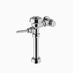 SLOAN 3010001 ROYAL 111 B E 1.6 GPF TOP SPUD SINGLE FLUSH EXPOSED MANUAL WATER CLOSET FLUSHOMETER WITH BACK OF VALVE INLET AND 1 INCH STRAIGHT CONTROL STOP - POLISHED CHROME