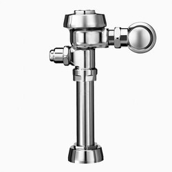 SLOAN 3010032 ROYAL 111 H K L 1.6 GPF TOP SPUD SINGLE FLUSH EXPOSED MANUAL WATER CLOSET FLUSHOMETER WITH FRONT OF VALVE HANDLE AND WHEEL HANDLE CONTROL STOP AND METAL INDEX PUSH BUTTON - POLISHED CHROME