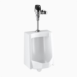 SLOAN 10001201 WEUS1000.1201 SU1009 WALL MOUNT STANDARD URINAL AND SOLIS 8186 FLUSHOMETER - WHITE