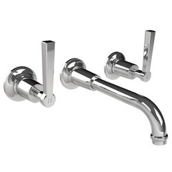 LEFROY BROOKS M2-1111 FLEETWOOD 2 3/8 INCH THREE HOLES WALL MOUNT BASIN MIXER WITH LEVER HANDLES