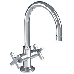 LEFROY BROOKS M2-1211 FLEETWOOD 11 3/4 INCH SINGLE HOLE DECK MOUNT BASIN MIXER WITH CROSS HANDLES