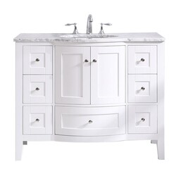 EVIVA EVVN04-48 STANTON 48 INCH TRANSITIONAL BATHROOM VANITY WITH WHITE CARRARA COUNTERTOP AND UNDERMOUNT PORCELAIN SINK