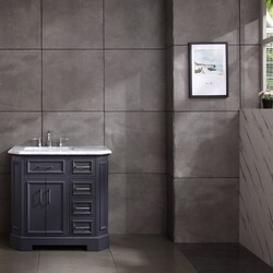 EVIVA EVVN188-42 GLORY 42 INCH BATHROOM VANITY WITH CARRARA MARBLE COUNTERTOP AND PORCELAIN SINK