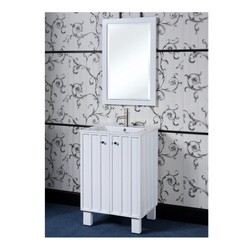 INFURNITURE IN3124-W 24 INCH SINGLE SINK BATHROOM VANITY WITH CERAMIC TOP IN WHITE