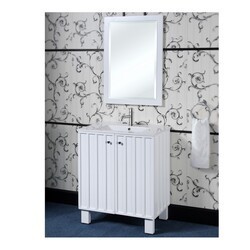 INFURNITURE IN3130-W 30 INCH SINGLE SINK BATHROOM VANITY WITH CERAMIC TOP IN WHITE