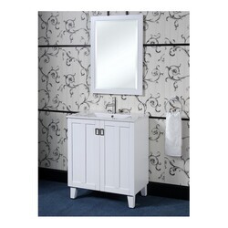 INFURNITURE IN3230-W 30 INCH SINGLE SINK BATHROOM VANITY WITH CERAMIC TOP IN WHITE