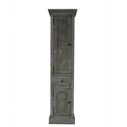 INFURNITURE WK8179SC-G 79 INCH RUSTIC SOLID FIR SIDE CABINET IN GREY DRIFTWOOD