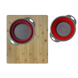 STYLISH A-907 16 INCH LARGE SINK CUTTING BOARD WITH COLANDER SET