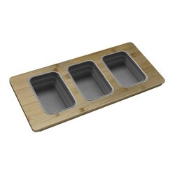 STYLISH A-910 8 1/2 Inch SINK SERVING BOARD WITH 3 CONTAINERS