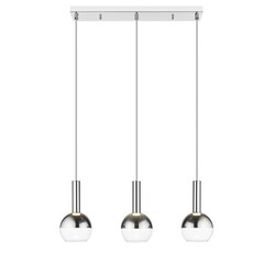 OVE DECORS 15LPE-KIM025-LCOHO KIM 3-LIGHT 25 INCH PENDANT LIGHT IN CHROME AND CLEAR GLASS