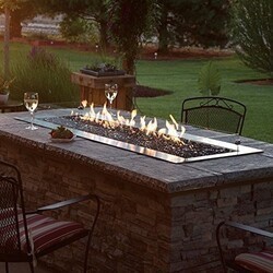 CAROL ROSE OL48TP18P 48 INCH OUTDOOR MULTICOLOR LED LIGHT LINEAR FIRE PIT, PROPANE GAS