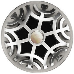 LINKASINK D011 SSB SCR02 MAZE GRID STRAINER-SATIN SMOOTH BRASS COATED AND MOTHER OF PEARL SCREW