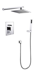 ALMA PREMIUM VANITIES A214701 EMPOLO WALL MOUNT SHOWER SET WITH SQUARE SHOWER AND HAND SHOWER