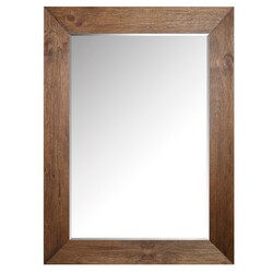 MIRRORIZE NM362ONL 34 INCH X 46 INCH PINE STAINED REAL WOOD BATHROOM WALL MIRROR