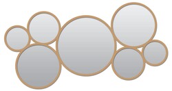 MIRRORIZE CTCM71 15 INCH X 33 INCH MULTIPLE CIRCLES GOLD METAL FRAME WALL MIRROR