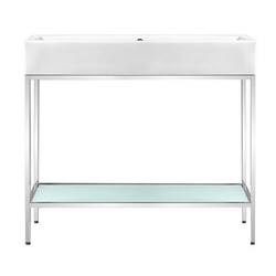 SWISS MADISON SM-BV73 PIERRE 40 INCH SINGLE FREESTANDING BATHROOM VANITY WITH OPEN SHELF AND METAL FRAME