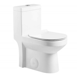 FINE FIXTURES MOTB11W JAWBONE 1 OR 1.6 GPF 11 INCH ROUGH-IN FREE STANDING ONE-PIECE ROUND TOILET - WHITE
