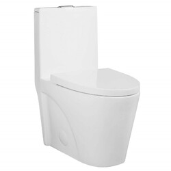 FINE FIXTURES MOTB7W ULTRALUXE 1 OR 1.6 GPF FREE STANDING ONE-PIECE ROUND TOILET - WHITE