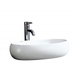FINE FIXTURES MV2416RW 23 5/8 INCH VESSEL BATHROOM SINK WITH 13 5/8 INCH FRONT TO BACK - WHITE