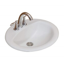 FINE FIXTURES DI2017 20 1/2 INCH THREE HOLES OVAL DROP-IN AND UNDERMOUNT VANITY SINK