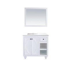 LAVIVA 313613-36W-MW ODYSSEY 36 INCH WHITE CABINET WITH MATTE WHITE STONE SOLID SURFACE COUNTERTOP