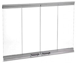 MAJESTIC DM1036S ORIGINAL BI-FOLD GLASS DOOR WITH STAINLESS STEEL TRIM FOR ROYALTON 36 INCH FIREPLACE